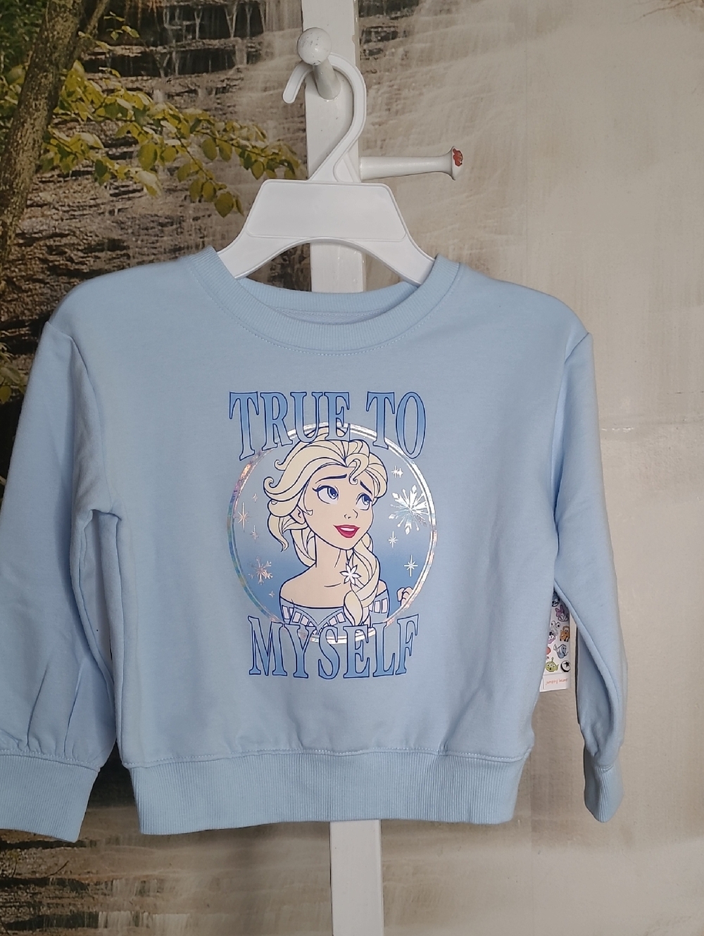 New with tags! Disney Girls 4T Frozen Elsa Iridescent True To Myself Sweatshirt
